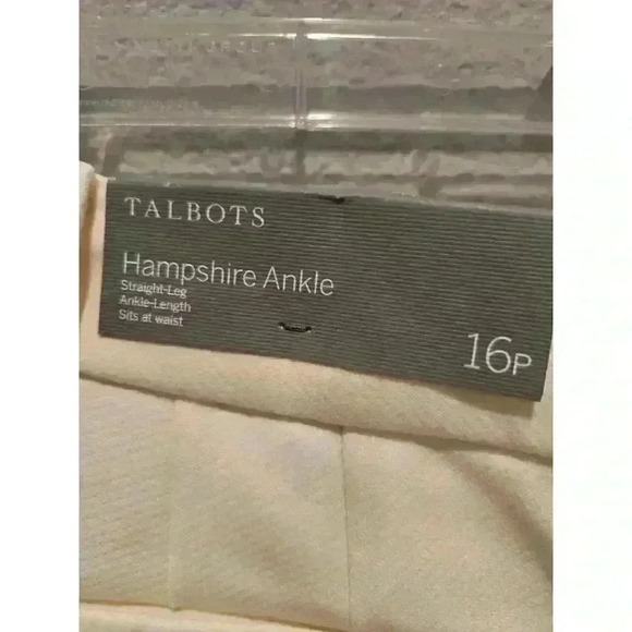 Talbots Women's Ankle Pants 16P Petite White Straight Leg Casual - Picture 6 of 10